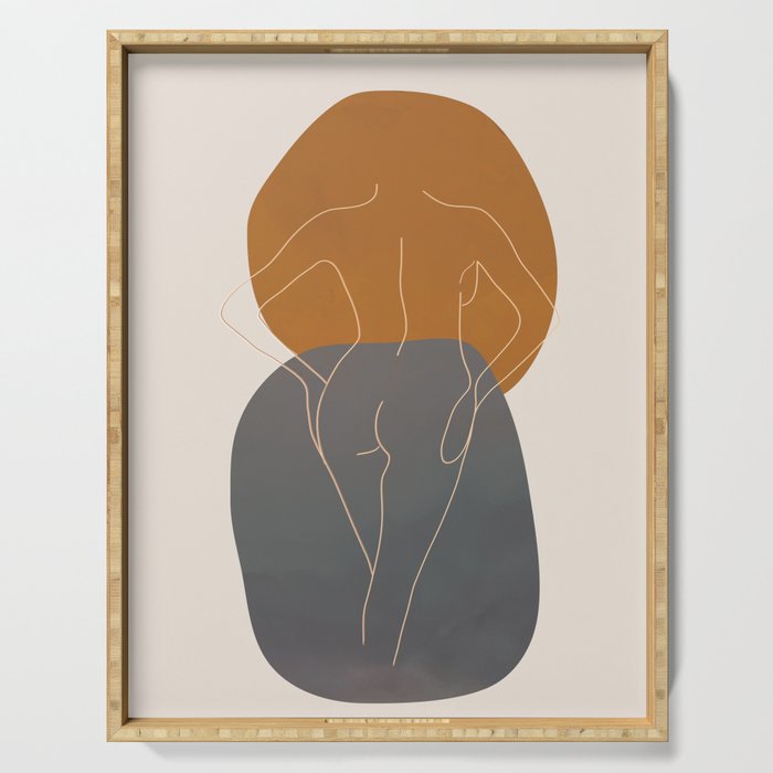 Line Female Figure 82 Serving Tray Gallery Image 1