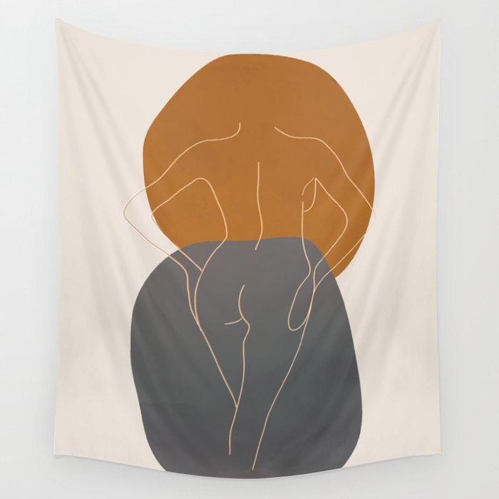 Line Female Figure 82 Wall Tapestry Gallery Image 4