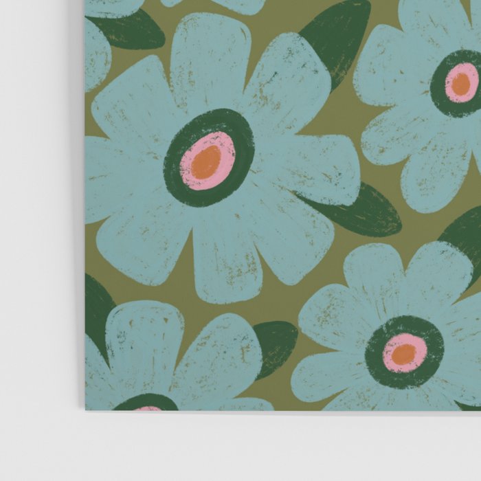 Modern Floral - Turquoise, Green and Pink Poster Gallery Image 3