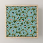 Modern Floral - Turquoise, Green and Pink Mini Art Print Gallery Image 1