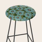 Modern Floral - Turquoise, Green and Pink Stool Gallery Image 2