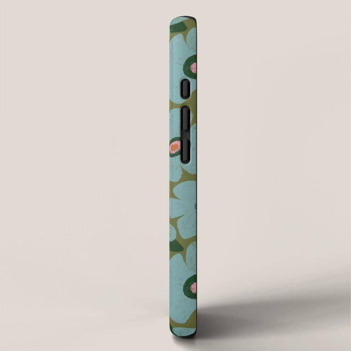 Modern Floral - Turquoise, Green and Pink iPhone Case Gallery Image 2