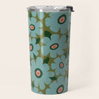 Modern Floral - Turquoise, Green and Pink Travel Mug Gallery Image 2