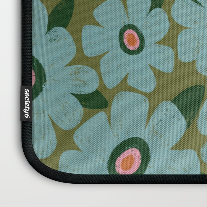 Modern Floral - Turquoise, Green and Pink Laptop Sleeve Gallery Image 3