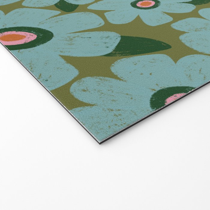 Modern Floral - Turquoise, Green and Pink Welcome Mat Gallery Image 2
