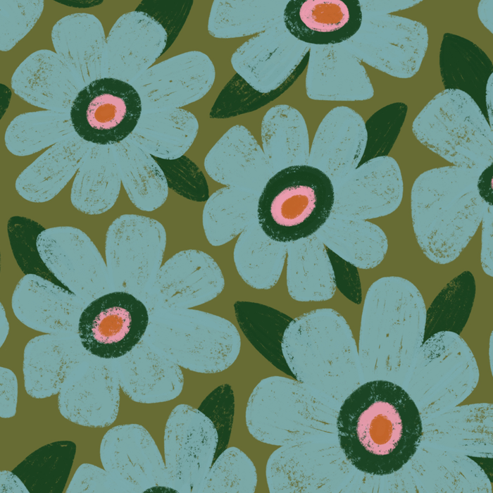 Modern Floral - Turquoise, Green and Pink Coffee Mug Gallery Image 2