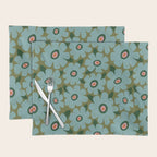 Modern Floral - Turquoise, Green and Pink Placemat Gallery Image 1