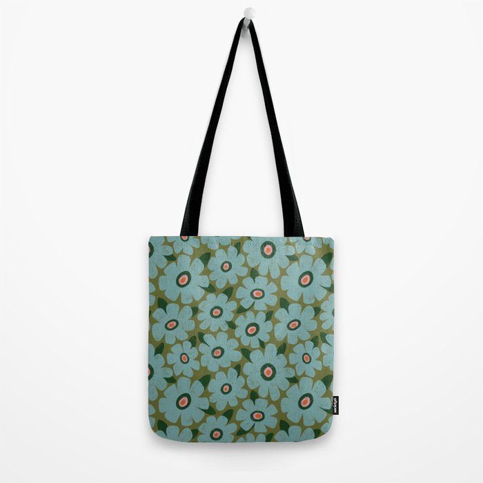 Modern Floral - Turquoise, Green and Pink Tote Bag Gallery Image 2