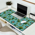 Modern Floral - Turquoise, Green and Pink Desk Mat Gallery Image 2