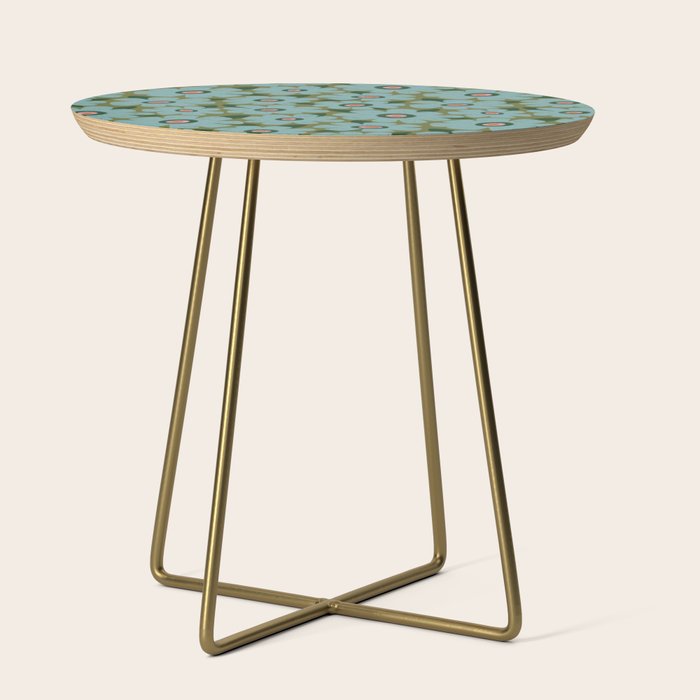 Modern Floral - Turquoise, Green and Pink Side Table Gallery Image 1