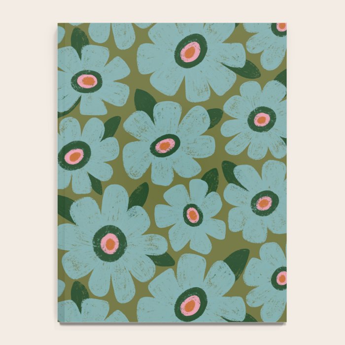 Modern Floral - Turquoise, Green and Pink Notebook Gallery Image 4