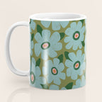 Modern Floral - Turquoise, Green and Pink Coffee Mug Gallery Image 3