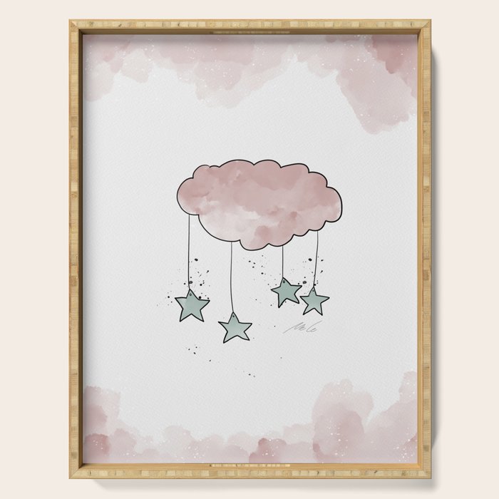 Cloud_Nursery Art_01 Serving Tray Gallery Image 1