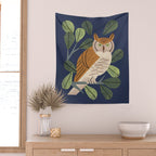 Perching Owl Wall Tapestry Gallery Image 2