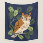Perching Owl Wall Tapestry Gallery Image 4