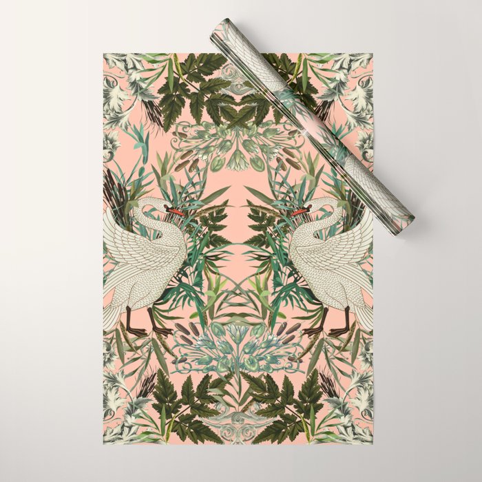 Romantic Swan Wrapping Paper Gallery Image 1