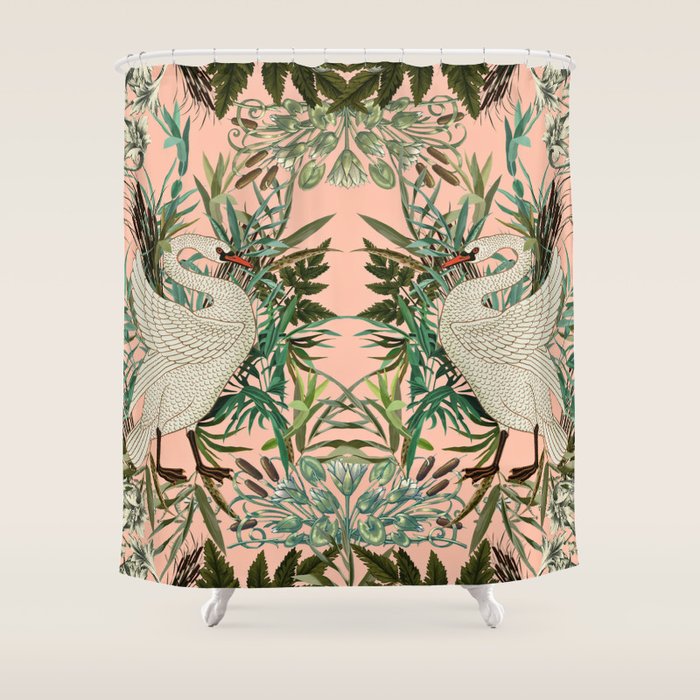 Romantic Swan Shower Curtain Gallery Image 1