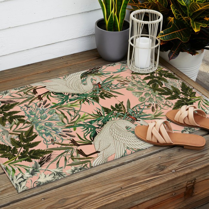 Romantic Swan Outdoor Rug Gallery Image 2