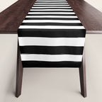 Black and White Cabana Stripes Palm Beach Preppy Table Runner Gallery Image 1