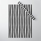 Black and White Cabana Stripes Palm Beach Preppy Wrapping Paper Gallery Image 1