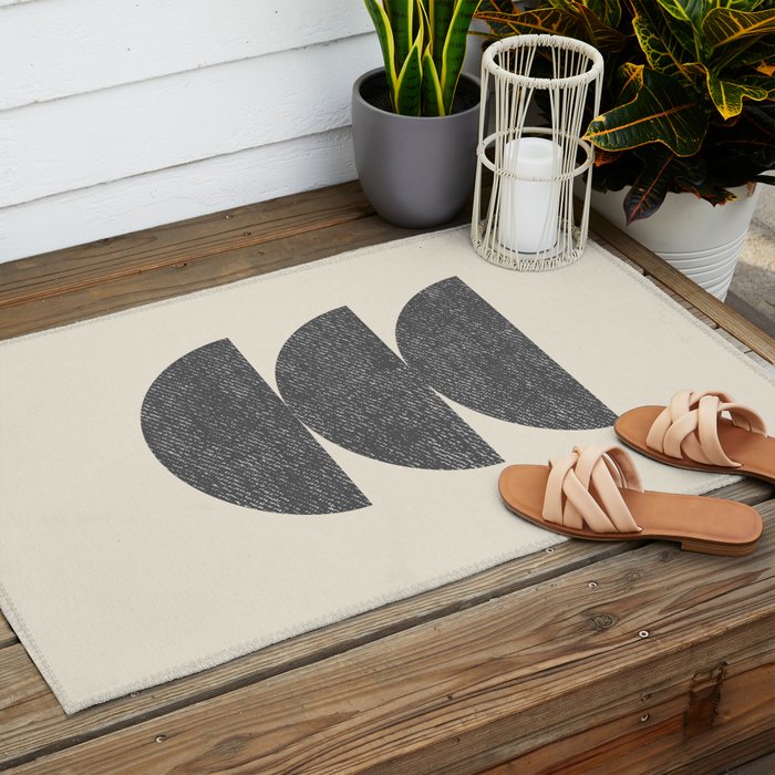Half Circle 3 - Grey Outdoor Rug Gallery Image 2