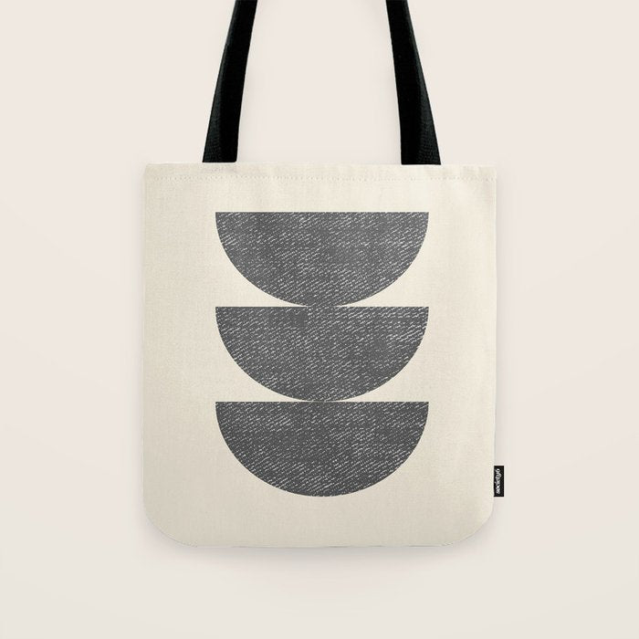 Half Circle 3 - Grey Tote Bag Gallery Image 1