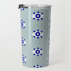 Evil Eye Dots - Mint & Navy Travel Mug Gallery Image 3
