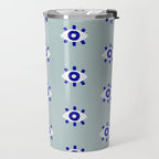 Evil Eye Dots - Mint & Navy Travel Mug Gallery Image 2