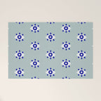 Evil Eye Dots - Mint & Navy Welcome Mat Gallery Image 1