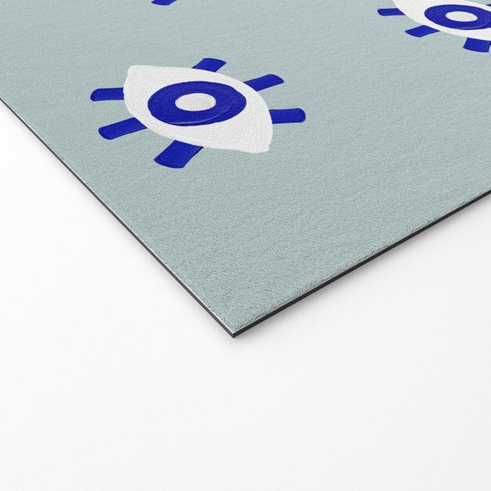 Evil Eye Dots - Mint & Navy Welcome Mat Gallery Image 2