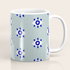 Evil Eye Dots - Mint & Navy Coffee Mug Gallery Image 1