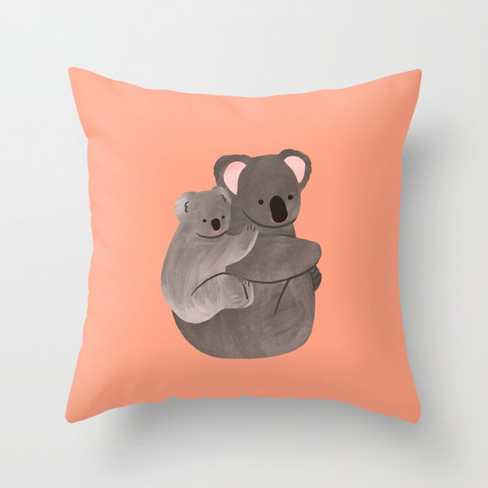 Piggyback Koala Throw Pillow Gallery Image 6