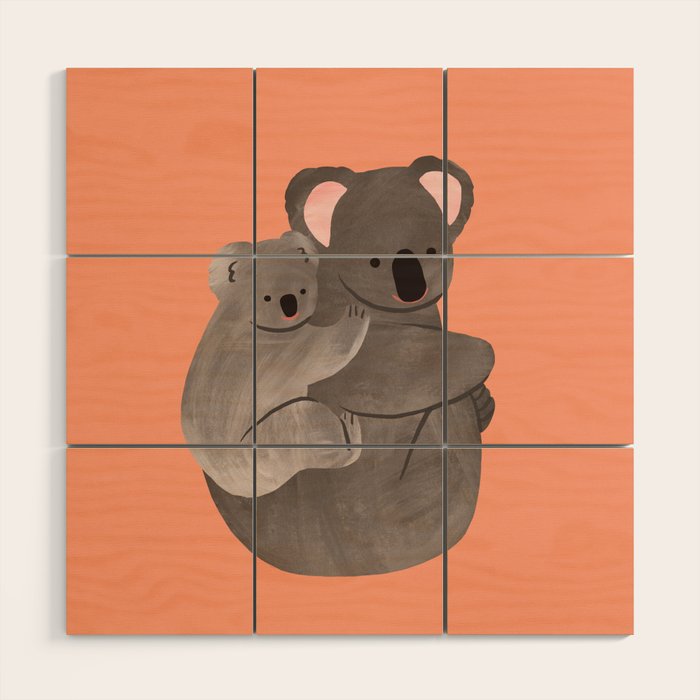 Piggyback Koala Wood Wall Art Gallery Image 1