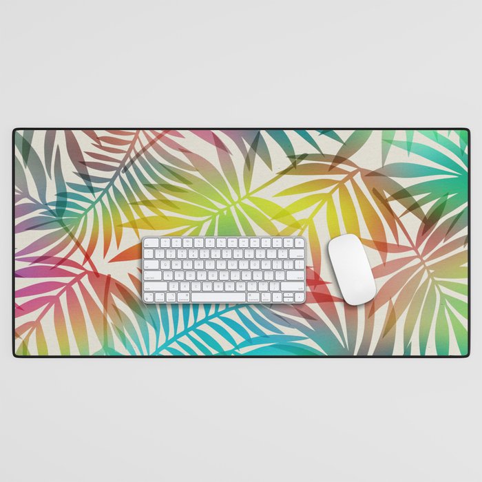 Tropical Palm Leaves Desk Mat Gallery Image 1