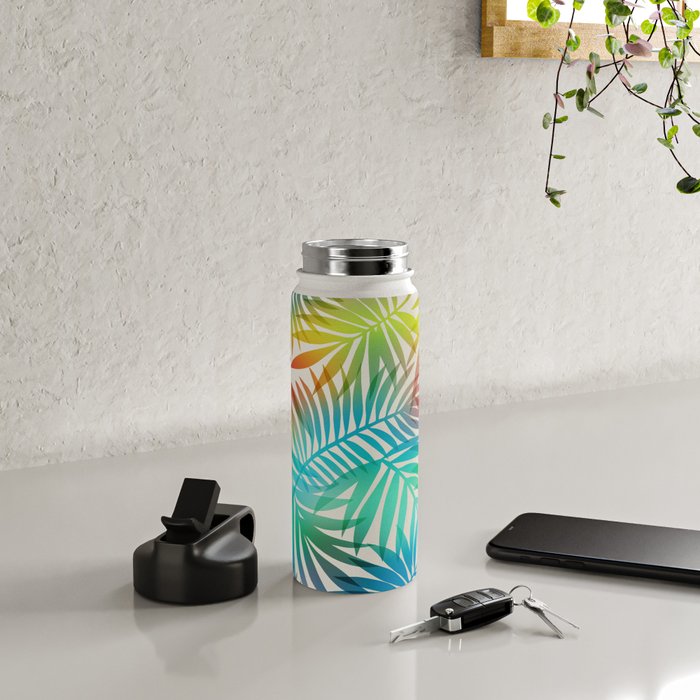 Tropical Palm Leaves Water Bottle Gallery Image 4