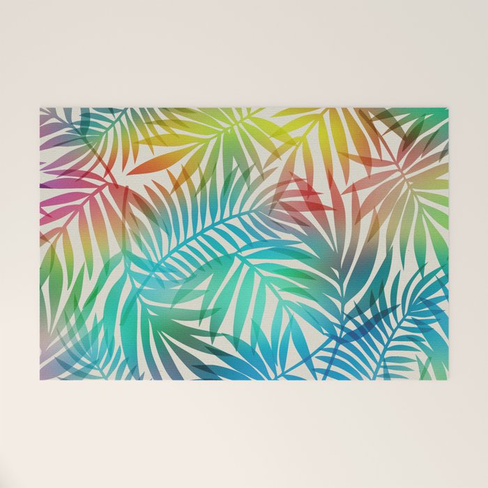 Tropical Palm Leaves Welcome Mat Gallery Image 1