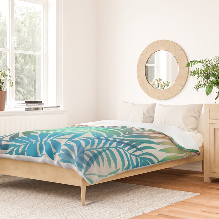 Tropical Palm Leaves Duvet Cover Gallery Image 2