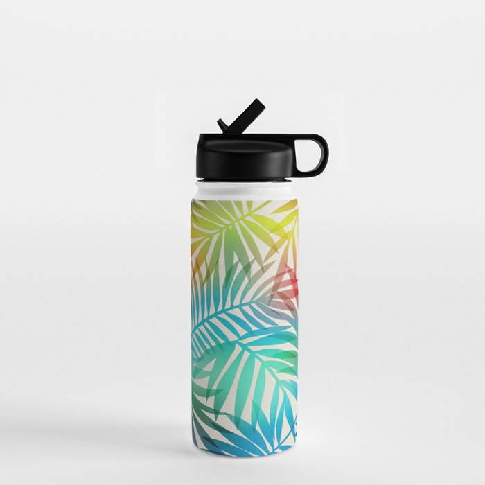 Tropical Palm Leaves Water Bottle Gallery Image 1