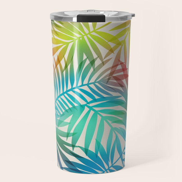 Tropical Palm Leaves Travel Mug Gallery Image 1
