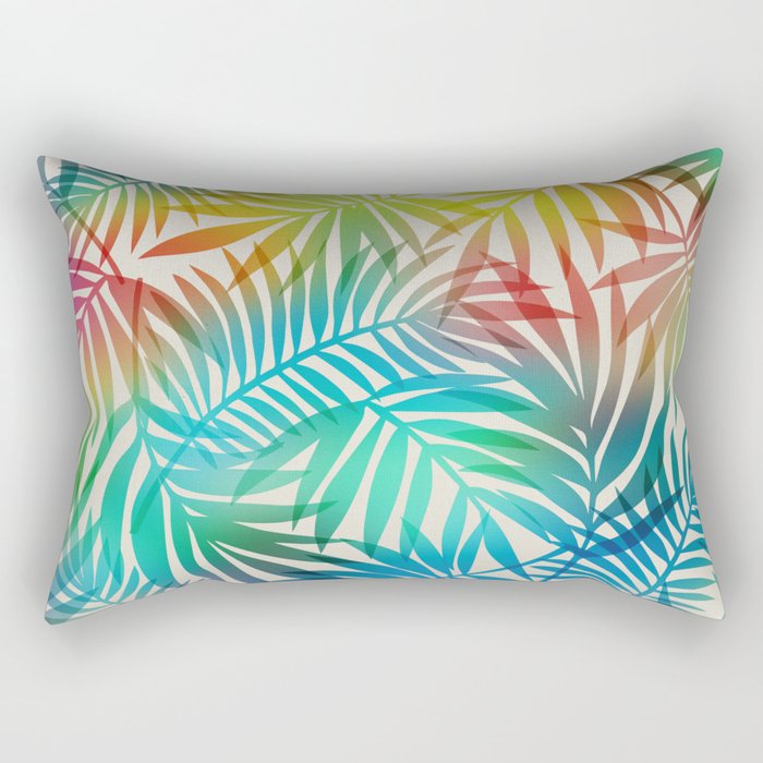 Tropical Palm Leaves Rectangular Pillow Gallery Image 1