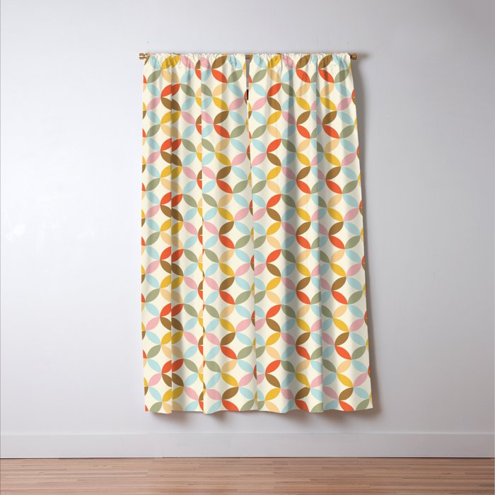  Mid-Century Mod Retro Pattern Window Curtain Gallery Image 3