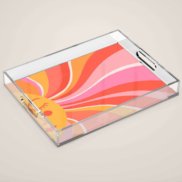 Sunshine Swirl â Pink & Peach Palette Acrylic Tray Gallery Image 1