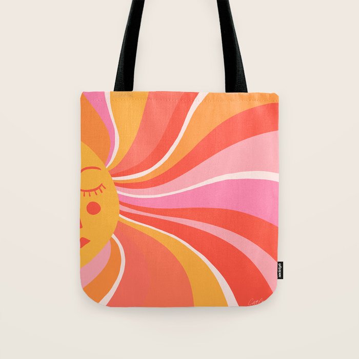 Sunshine Swirl â Pink & Peach Palette Tote Bag Gallery Image 1