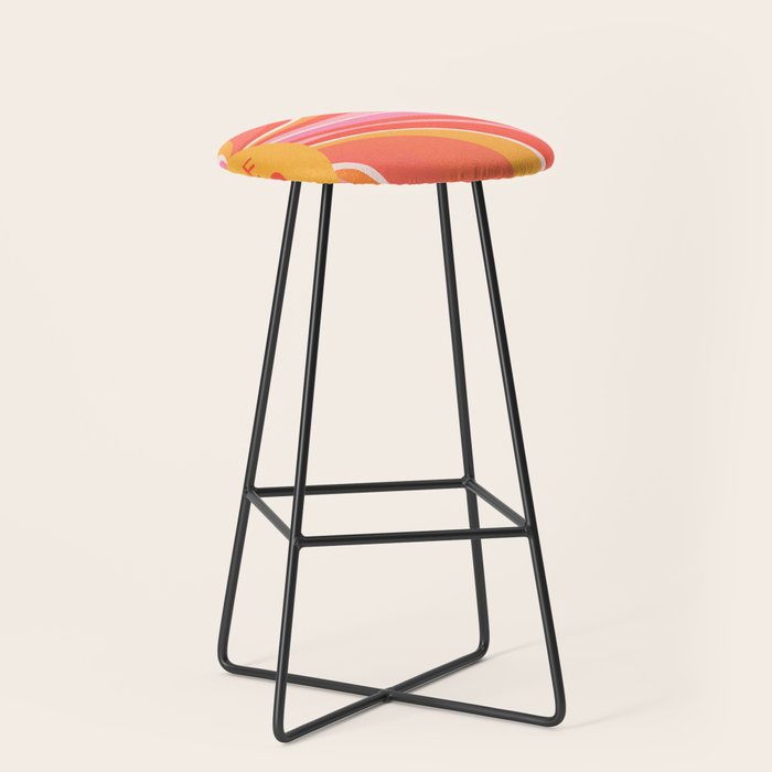 Sunshine Swirl â Pink & Peach Palette Stool Gallery Image 1