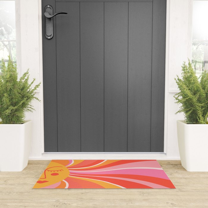 Sunshine Swirl â Pink & Peach Palette Welcome Mat Gallery Image 3