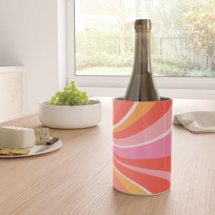 Sunshine Swirl â Pink & Peach Palette Wine Chiller Gallery Image 4