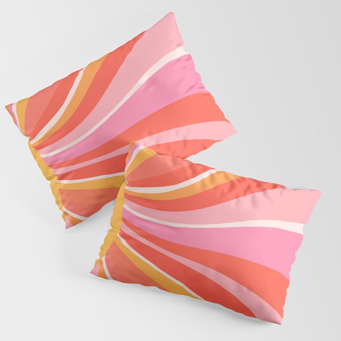 Sunshine Swirl â Pink & Peach Palette Pillow Sham Gallery Image 1