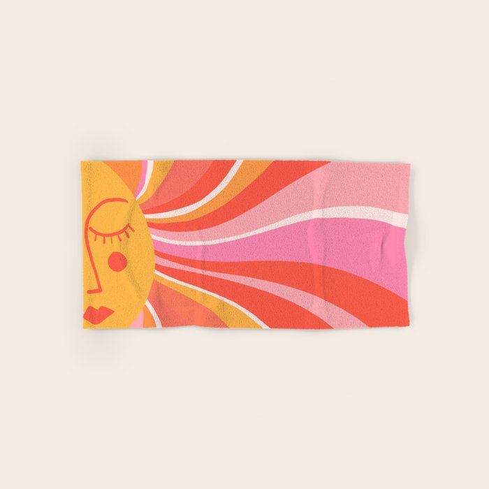 Sunshine Swirl â Pink & Peach Palette Bath Towel Gallery Image 1