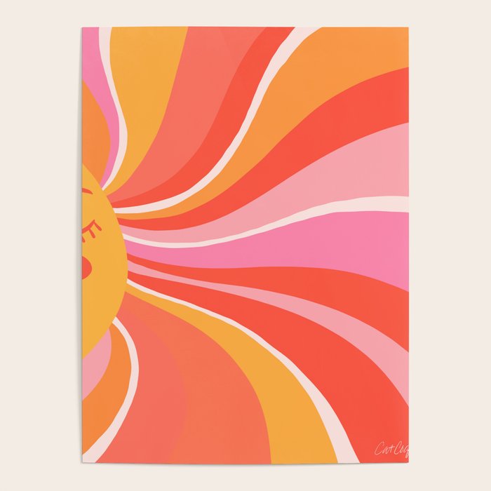 Sunshine Swirl â Pink & Peach Palette Poster Gallery Image 1