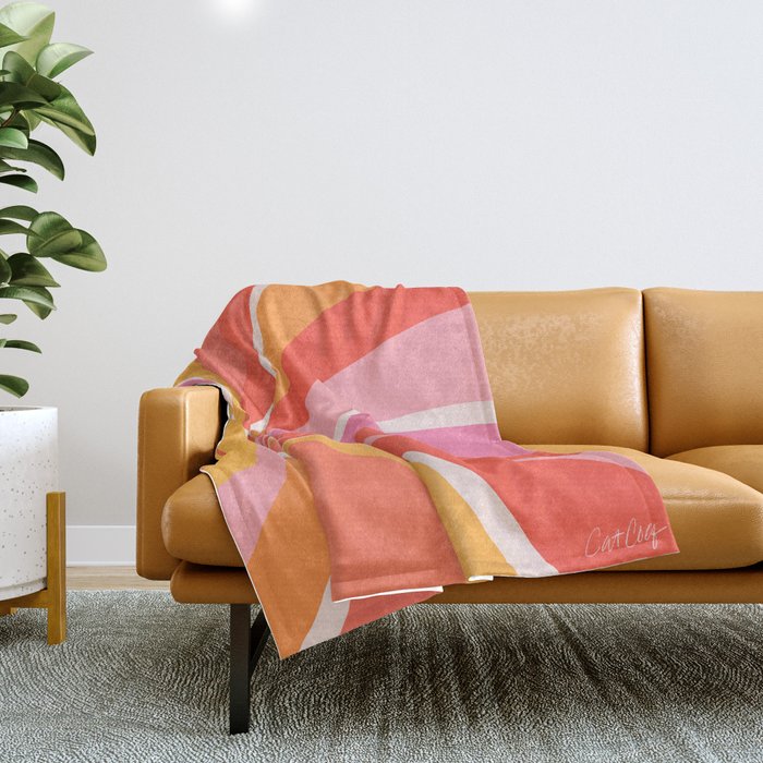 Sunshine Swirl â Pink & Peach Palette Throw Blanket Gallery Image 1